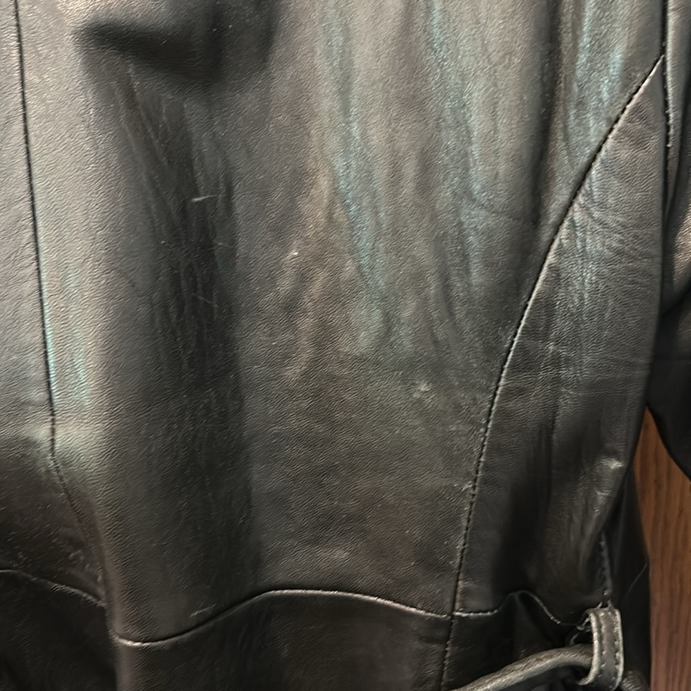 Women's Black Leather Jacket - Picture 3 of 14